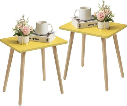 FORAOFUR Side Tables Living Room Set of 2, Small Wooden Table Accent Table Living Room, Bedroom, Accent Tables for Small Spaces, Easy Assembly