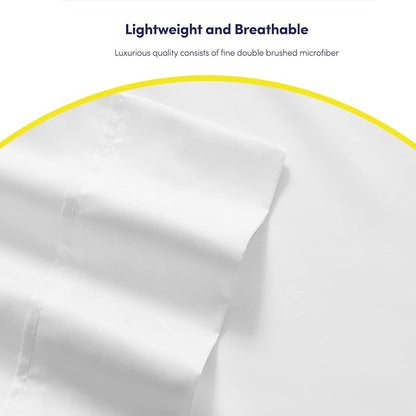 King Size Bed Sheets - 6 Piece 1500 Supreme Collection Fine Brushed Microfiber Deep Pocket King Sheet Set Bedding - 2 Extra Pillow Cases, Great Value, King, White