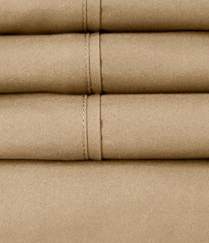 Full Size Bed Sheets - 6 Piece 1500 Supreme Collection Fine Brushed Microfiber Deep Pocket Full Sheet Set Bedding - 2 Extra Pillow Cases, Great Value, Full, Taupe