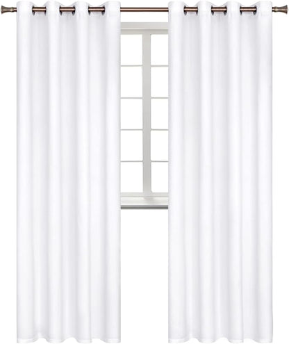 BGment Room Darkening Curtains 95 Inches Long - Grommet Thermal Insulated Drapes Window Treatment Curtains for Bedroom, 2 Panels, 52 x 95 Inch, Pure White