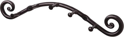 RTZEN Farmhouse Small Key Holder for Wall - Handcrafted Swirl Decorative 5 Key Hooks for Home Entryway - Wrought Iron Wall Mount Rack Purse Coat and Leash Holder or Organizer (Swirly Black)