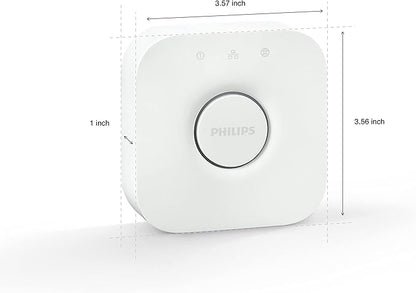 Philips Hue Bridge, Unlock The Full Potential of Hue Bridge System, Multi-Room and Out-of-Home Control, Create Automations and Zones, Smart Lighting Hub, Works with Voice and Matter-Compatible
