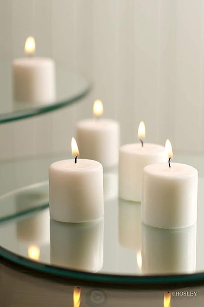 Hosley Unscented White Votive Candles, 72-Pack – Clean-Burning, Long-Lasting 10-12 Hour Burn – Ideal for Weddings, Home Décor, Spa, Events – Bulk Value for Versatile Use
