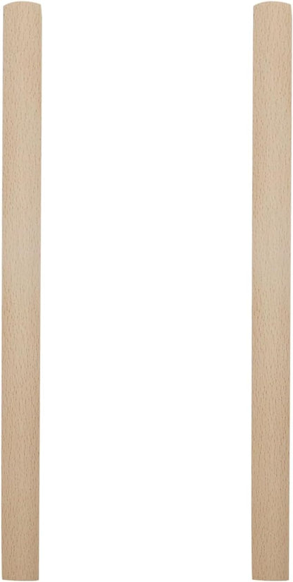 10Pcs Unfinished Beech Wood Solid Furniture Pulls Handles,Unfinished Unpainted Paintable Wooden Cupboard Closet Drawer Handle Pull,Length 11.81",Hole Dis.8.82"