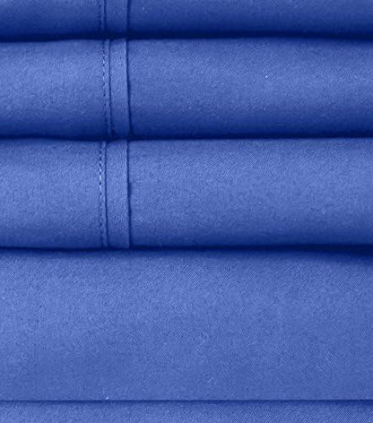 Full Size Bed Sheets - 6 Piece 1500 Supreme Collection Fine Brushed Microfiber Deep Pocket Full Sheet Set Bedding - 2 Extra Pillow Cases, Great Value, Full, Royal Blue