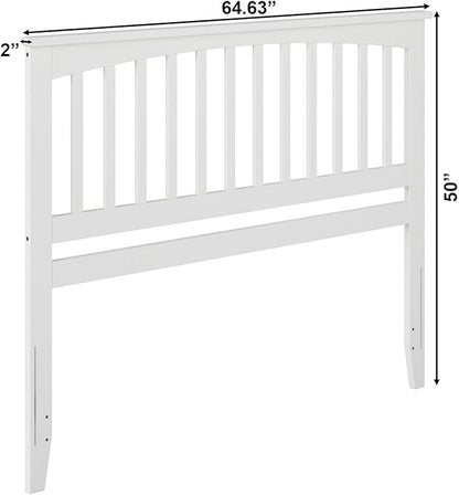 AFI, Mission Queen Solid Wood Headboard with Attachable Charger, White