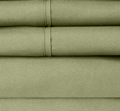 Twin XL Size Bed Sheets - 4 Piece 1500 Supreme Collection Fine Brushed Microfiber Deep Pocket Twin X-Large Sheet Set Bedding - 1 EXTRA PILLOW CASES, GREAT VALUE, Twin XL, Sage