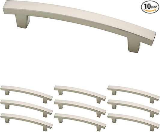 Franklin Brass (10-Pack) – Brushed Nickel Cabinet Handles, 4 Inch Hole Center, Pulls for Drawers, Kitchen Cabinet Door, Dressers | Pierce