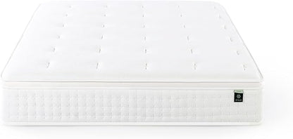 ZINUS 12 Inch Euro Top Pocket Spring Hybrid Mattress, Twin, Pressure Relief, Pocket Innersprings for Motion Isolation, Mattress in A Box