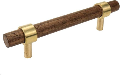 Drawer 5.51"/140mm Pulls Brass Walnut Kitchen Wardrobe Cabinet Hardware Pull Handle with Screw, 2Pcs