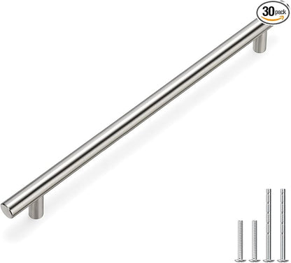 homdiy (30Pack) Brushed Nickel Cabinet Pulls - 10in Hole Centers Pulls Stainless Steel Kitchen Cabinet Handles Modern Drawer Pulls for Dresser Drawer Pulls