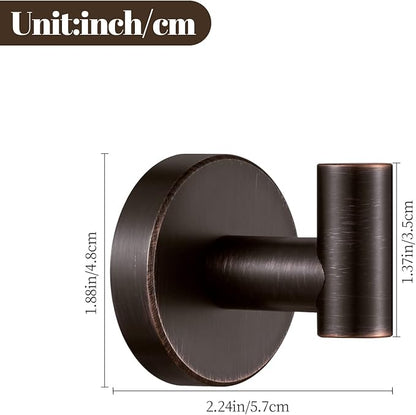 BigBig Home Bronze Towel Hooks, Bathroom Robe Hook Oil Rubbed, Bath Farmhouse Coat Clothes Hook Wall Mounted Rustic for Kitchen