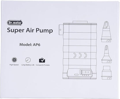 Air Mattress Pump, Rechargeable 6000mAh Portable Air Pump, Quick-Fill Electric Air Inflator Deflator for Outdoor Camping Inflatable Bed Pool Boat Float Raft Swimming Rings Vacuum Bag