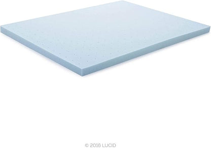 LUCID 3-inch Ventilated Gel Memory Foam Mattress Topper - California King