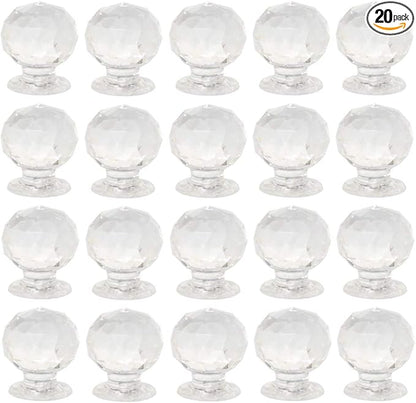 20 Pcs Crystal Dresser Knobs,Diamond Shape Cabinet Knobs Small Drawer Pulls,for Drawer Dresser Kitchen Cabinets Wardrobe Bathroom Cabinet Desk (20 x 16mm/0.78 "x 0.63")
