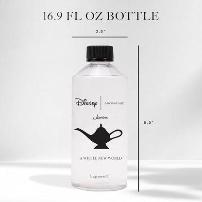 Aroma360 | Disney | A Whole New World Fragrance Oil Blend | Aladdin| Princess Jasmine | Luxury Essential Oil Diffuser | Aromatherapy Scent Diffuser Oil | Orange, Aldehydes & Jasmine 16.9 fl oz, 500mL