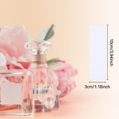 Landhoow 200 Pcs Perfume Essential Oils Tester White Test Strips Testing Perfume Paper Strips Testers Strips for Essential Oil Scent Fragrance Widened 3.94 x 1.18 Inches