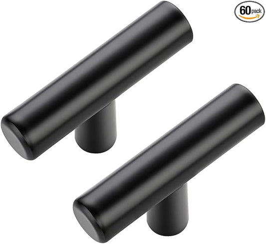 JOY DECOR 60 Pack Cabinet Knobs, Black Cabinet Handles, 2in Kitchen Cabient Knobs, Single Hole Drawer Knobs for Dresser Drawers