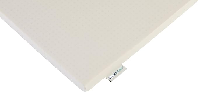 Pure Green Natural Latex Mattress Topper w/Jersey Cover - Medium Firmness - 2 Inch - Cal King Size (GOTS Certified Organic)