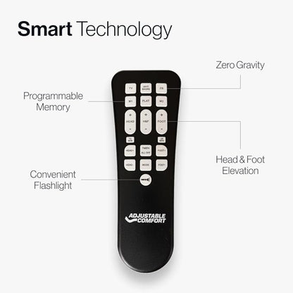 Classic Adjustable Base - Twin XL - Head & Foot Incline - Wireless Remote with Memory - Easy Set Up - Zero Clearance - Zero Gravity - Durable Frame
