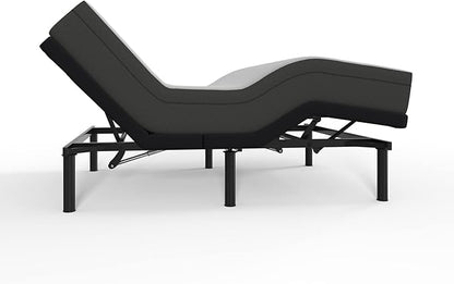 Blissful Nights e3 Twin XL Adjustable Bed Base Frame with 10" Medium Firm Gel Infused Memory Foam Mattress