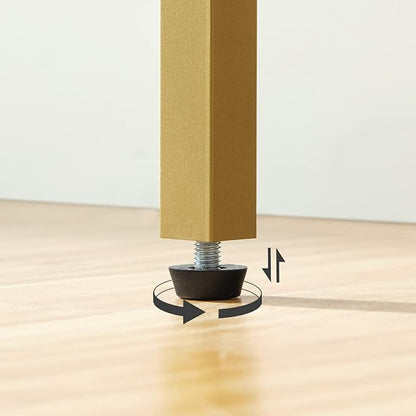 HOOBRO Narrow Console Table, 29.5" Small Entryway Table, Thin Sofa Table, Side Table, Display Table, for Hallway, Bedroom, Living Room, Foyer, White and Gold DW75XG01