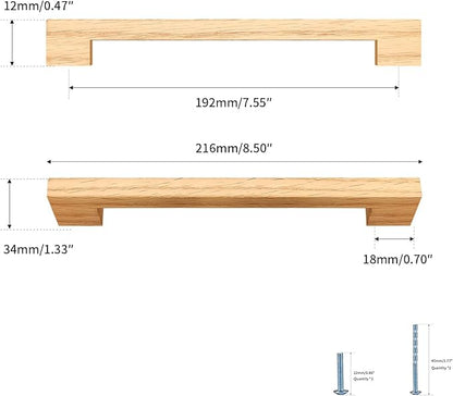 Burlywood Square 7-1/2in 8 pcs Wooden Drawer Pulls Handle pulls for cabinets Kitchen Cabinet Drawer pulls Cabinet Door Pull