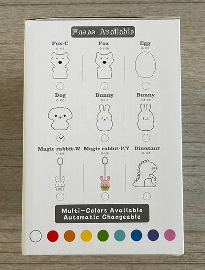 Night Lights Dog Silicone Bedside lamp for Children, Baby Nursery Light Decorative Lamps Decompression Light - Break Resistant/Eye Caring/Adjustable Brightness & Color/Time Setting - Medium