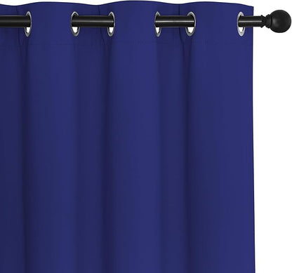 NICETOWN Blackout Curtains Panels for Bedroom - 3 Pass Microfiber Noise Reducing Thermal Insulated Solid Ring Top Blackout Window Drapes (2 Panels, 66 x 72 Inch, Navy Blue)