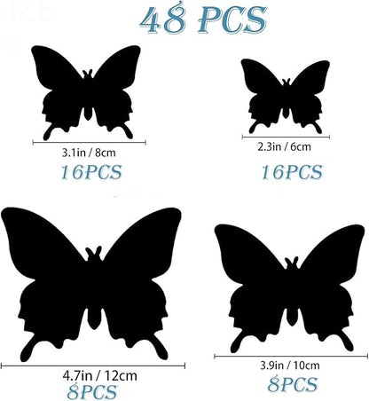 Butterfly Wall Decor 24/48 PCS, 3D Butterflies Stickers for Party Decorations with Magnets(Colorful, 48)