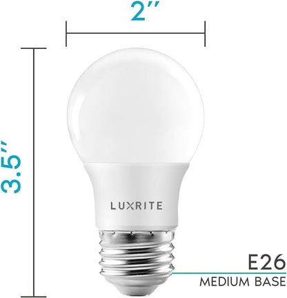 LUXRITE A15 LED Bulb 40W Equivalent, 7W, 3000K (Soft White), 600 Lumens, Enclosed Fixture Rated, Dimmable Ceiling Fan Light Bulbs, E26 Medium Base, UL Listed - Indoor and Outdoor (12 Pack)