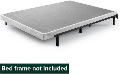 ZINUS Quick Lock Metal Smart Box Spring, 4 Inch Mattress Foundation, Strong Metal Structure, Easy Assembly, Queen White, Hassle & Headache Free