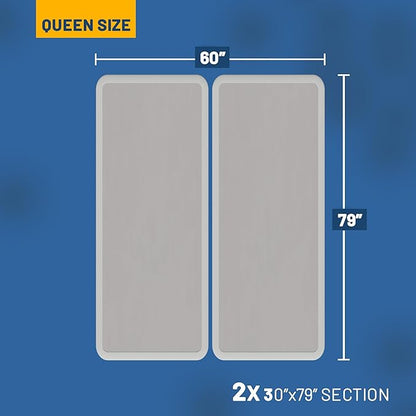 Greaton, Box Spring Bed Base Queen Size, 8-Inch Wood Amish Made in USA – Quiet Noise Free, 2-Pieces Under Mattress-Support BoxSpring, Fully Assembled, White, 8" Foundation