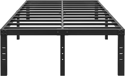 ALDRICH 18 Inch Metal California King Size Bed Frame - Black Basic Steel Slats Cali Platform, Easy Assembly Heavy Duty Noise Free Cal Bedframes, No Box Spring Needed
