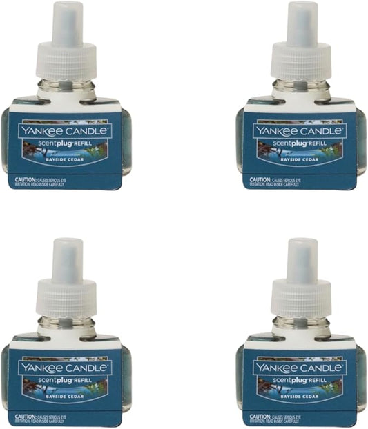 Yankee Candle Bayside Cedar Electric Home Fragrance Scent Plug Refill (Pack of 4)