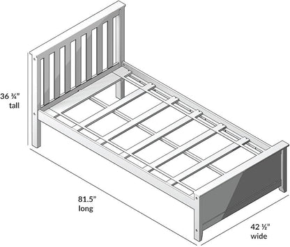 Plank+Beam Solid Wood Twin Bed Frame, Platform Bed with Headboard, Natural