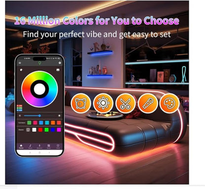 Led Lights for Bedroom 400FT (4 Rolls of 100ft), Color Changing RGB Led Strip Lights with 60 Keys Remote and App Control, Music Sync Led Lights for Room Party Home Decor