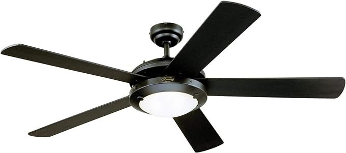 Westinghouse 7224200 Comet Indoor Ceiling Fan with Light, Matte Black