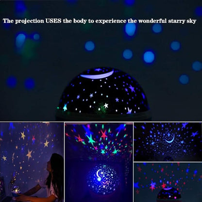 Borelor Star Night Light for Kids, 12 Color Changing Lights Modes with USB Cable, 360°Rotating Moon Star Projector Desk Lamp for Bedroom Party Decor & Girls Birthday Gift (Black)
