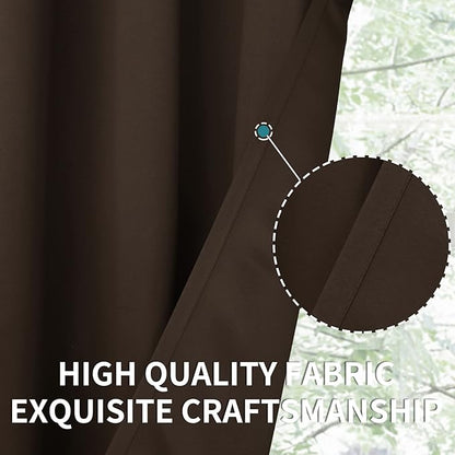 BGment Brown Blackout Curtains for Bedroom - Grommet Thermal Insulated Room Darkening Window Curtains, Set of 2 Panels, Each 55 x 69 Inch