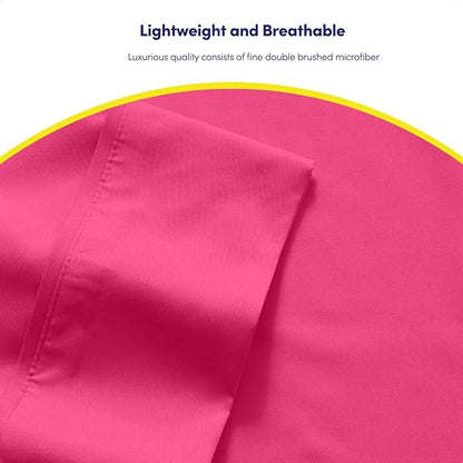 Twin XL Size Bed Sheets - 4 Piece 1500 Supreme Collection Fine Brushed Microfiber Deep Pocket Twin X-Large Sheet Set Bedding - 1 EXTRA PILLOW CASES, GREAT VALUE, Twin XL, Fuschia