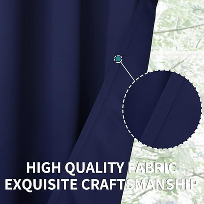 BGment Blackout Curtains - Grommet Thermal Insulated Room Darkening Bedroom and Living Room Curtains, Set of 2 Panels (52 x 120 Inch, Navy)