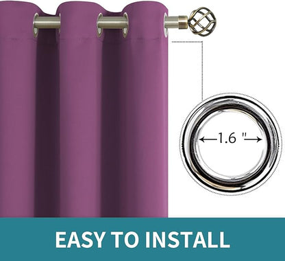 BGment Room Darkening Curtains 84 Inches Long - Grommet Thermal Insulated Drapes Window Treatment Curtains for Bedroom, 2 Panels, 52 x 84 Inch, Eggplant Purple
