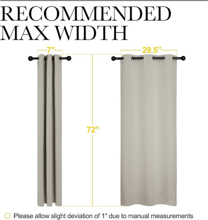 NICETOWN Blackout Curtains for Bedroom, 72 inches Long Curtains & Drapes for Living Room, Thermal Insulated Window Treatment Draperies for Nursery (Natural, 34" by 72")