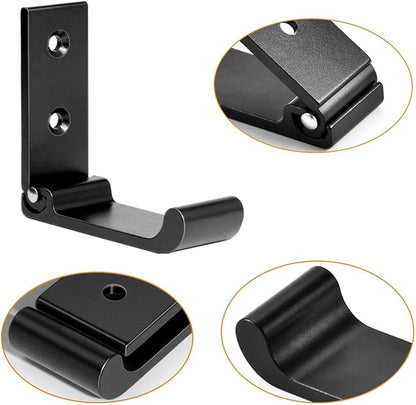 Folding Coat Hooks, Matte Black Wall Hooks for Hanging Coats Bathroom Towel Hooks Hardware Heavy Duty Aluminum Alloy Robe Hooks Wall Mounted DIY Coat Rack Hooks No Rust Indoor, Outdoor (6pcs-Black)