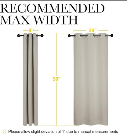 NICETOWN Room Darkening Curtain Panels 90 inches Long, Privacy Draperies for Living Room (Natural, 42 inches Width, 1 Pair)