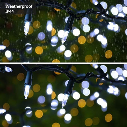 Brizled 4 Pack LED Christmas Lights, 33ft 100 LED Christmas String Lights, 120V UL Certified Connectable Xmas Tree Light Mini White Xmas Light for Home Tree Patio Indoor Outdoor Decoration, Cool White