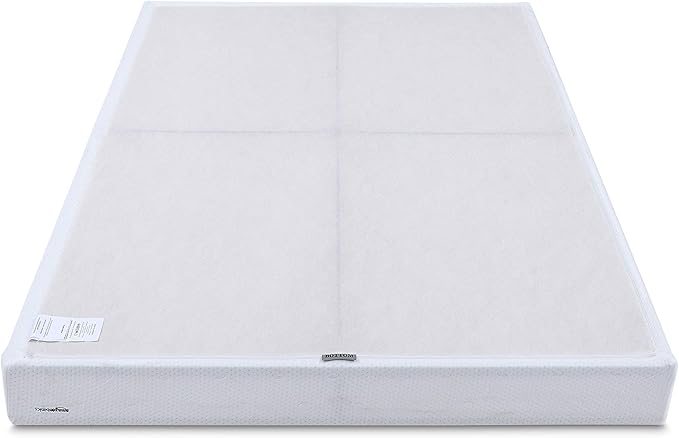 Amazon Basics Smart Box Spring Bed Base, 9-Inch Height Mattress Foundation, Tool-Free Easy Assembly, King, 79"L x 75.5"W x 9"H, White