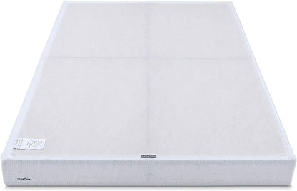 Amazon Basics Smart Box Spring Bed Base, 5-Inch Height Mattress Foundation, Tool-Free Easy Assembly, King, 79"L x 75.5"W x 5"H, White