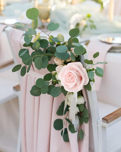 Artificial Flowers Realistic Roses, 25pcs Pink & White Real Looking Fake Roses with Stem for DIY Wedding Bouquets Centerpieces Bridal Shower Party Home Romantic Decorations (25pcs, Shades of Pink)